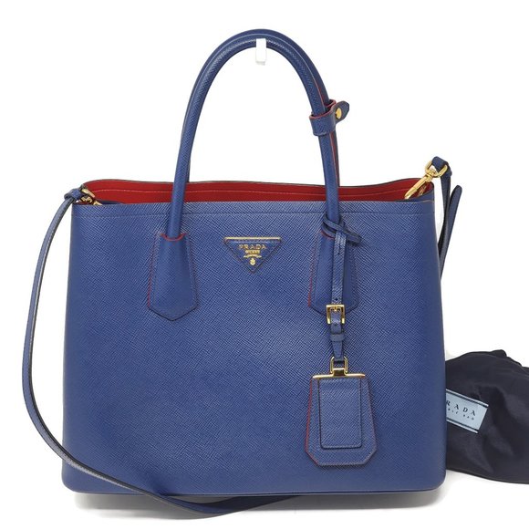 Prada Handbags - Prada Double Cuir Medium Saffiano Crossbody Bag